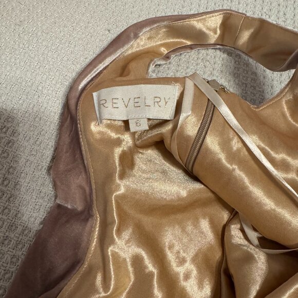 Revelry Champagne Suede Bridesmaid Dress - Picture 3 of 3